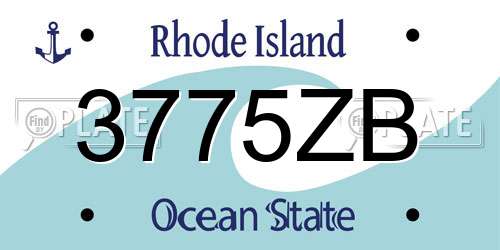 3775ZB Rhode Island License Plate