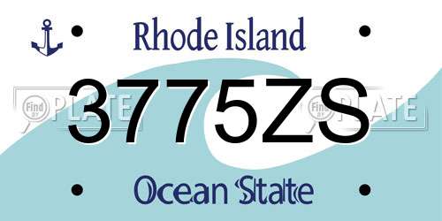 3775ZS Rhode Island License Plate