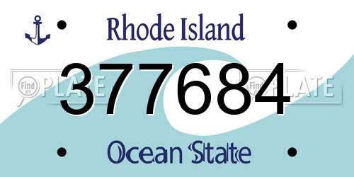 377684 Rhode Island License Plate
