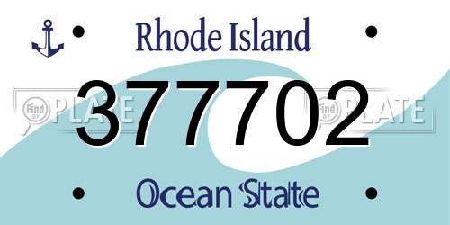 377702 Rhode Island License Plate