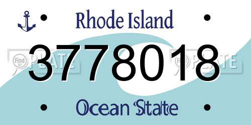 3778018 Rhode Island License Plate