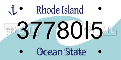 37780I5 Rhode Island License Plate
