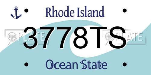 3778TS Rhode Island License Plate