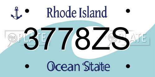 3778ZS Rhode Island License Plate