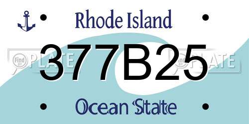 377B25 Rhode Island License Plate