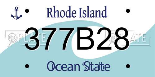377B28 Rhode Island License Plate