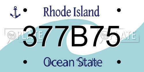 377B75 Rhode Island License Plate
