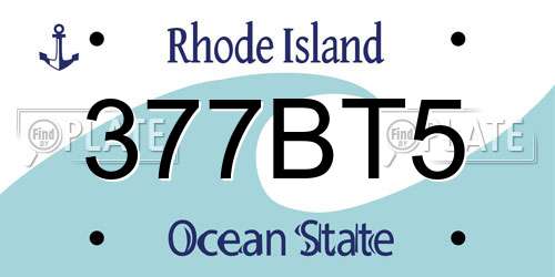 377BT5 Rhode Island License Plate