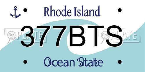 377BTS Rhode Island License Plate