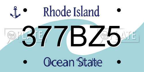 377BZ5 Rhode Island License Plate