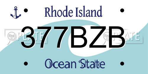 377BZB Rhode Island License Plate
