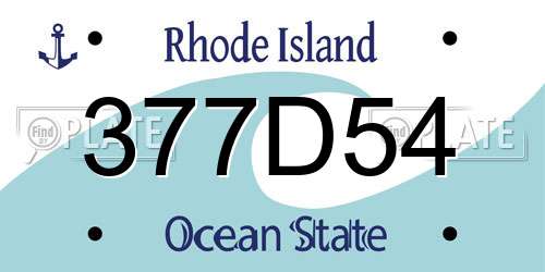 377D54 Rhode Island License Plate