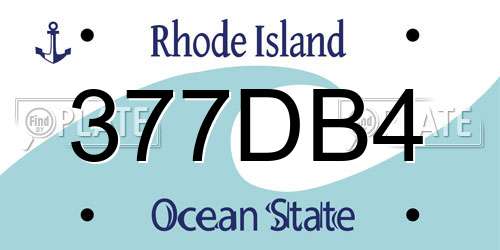 377DB4 Rhode Island License Plate