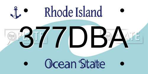377DBA Rhode Island License Plate