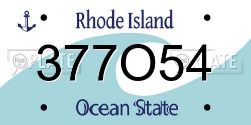 377O54 Rhode Island License Plate