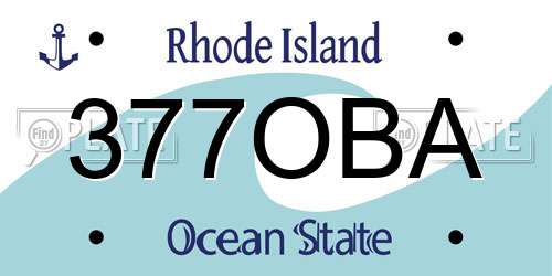 377OBA Rhode Island License Plate