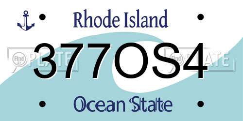 377OS4 Rhode Island License Plate