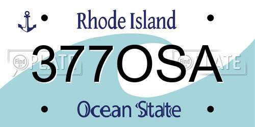 377OSA Rhode Island License Plate