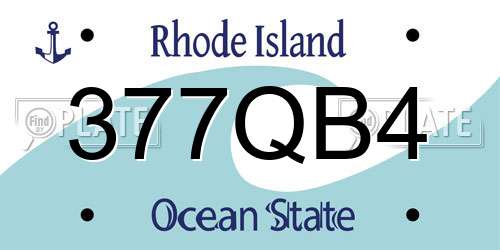377QB4 Rhode Island License Plate