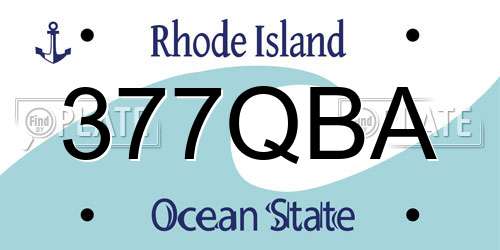 377QBA Rhode Island License Plate
