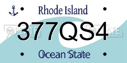 377QS4 Rhode Island License Plate