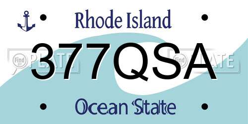377QSA Rhode Island License Plate