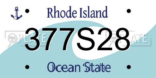 377S28 Rhode Island License Plate