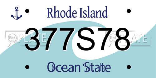 377S78 Rhode Island License Plate