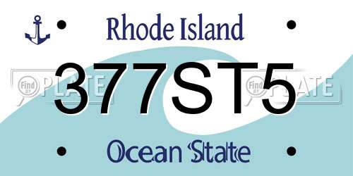 377ST5 Rhode Island License Plate