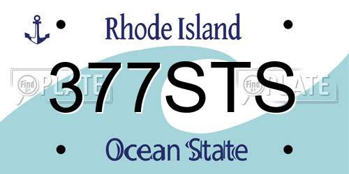 377STS Rhode Island License Plate
