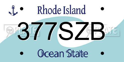 377SZB Rhode Island License Plate