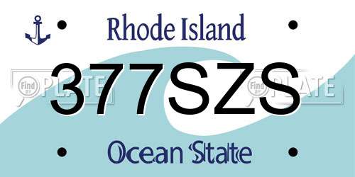 377SZS Rhode Island License Plate