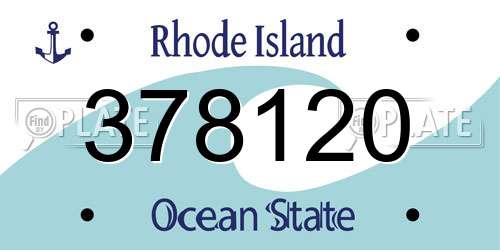 378120 Rhode Island License Plate