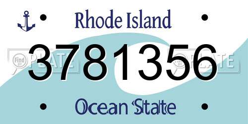 3781356 Rhode Island License Plate