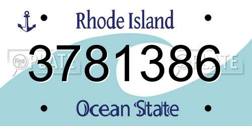 3781386 Rhode Island License Plate