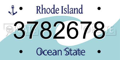 3782678 Rhode Island License Plate