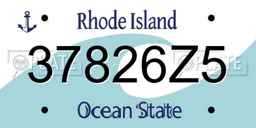 37826Z5 Rhode Island License Plate