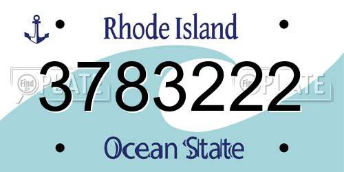 3783222 Rhode Island License Plate