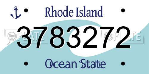 3783272 Rhode Island License Plate