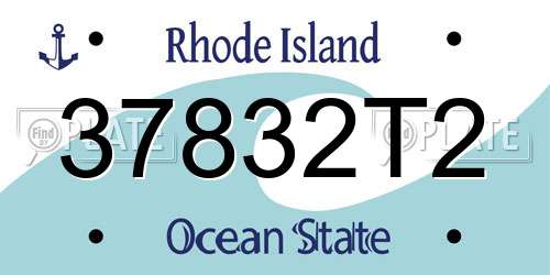 37832T2 Rhode Island License Plate