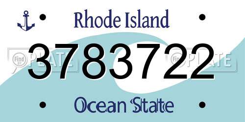 3783722 Rhode Island License Plate
