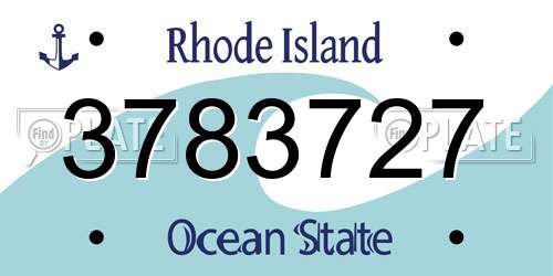 3783727 Rhode Island License Plate