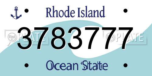 3783777 Rhode Island License Plate