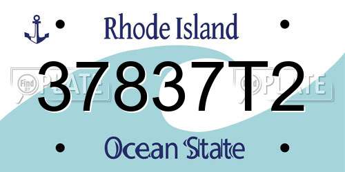 37837T2 Rhode Island License Plate