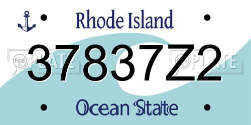 37837Z2 Rhode Island License Plate