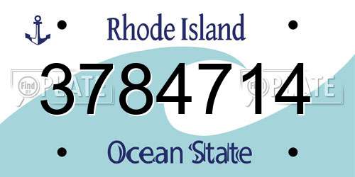 3784714 Rhode Island License Plate