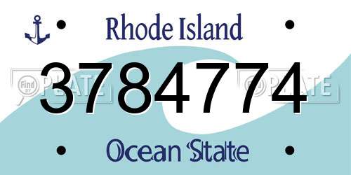 3784774 Rhode Island License Plate