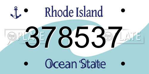 378537 Rhode Island License Plate