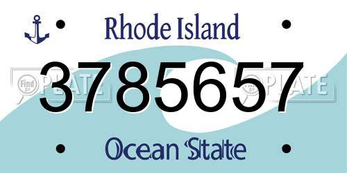 3785657 Rhode Island License Plate