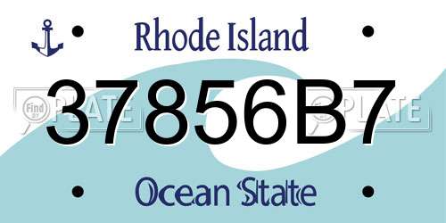 37856B7 Rhode Island License Plate